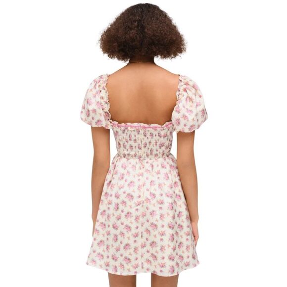 For Love & Lemons Etienne Mini Dress Medium Floral Coquette Corset Puff NWT - Picture 4 of 9